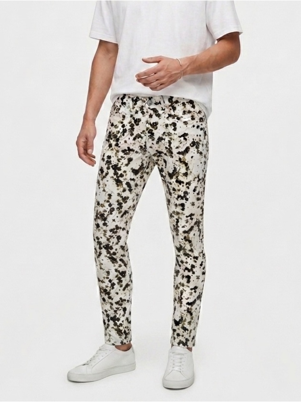GIVENCHY Slim Floral Print Denim Pants